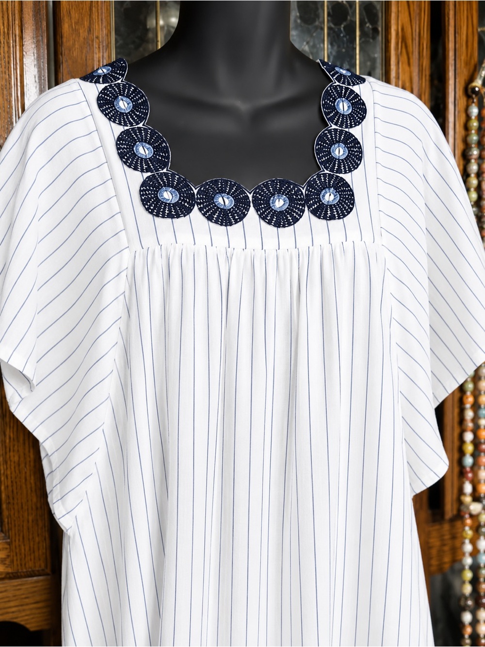 Madewell 
Embroidered Circle Dress in blue Stripe medium d2 - Picture 5 of 11